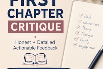 critique your first chapter and provide actionable feedback