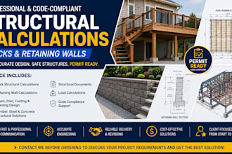 residential structural engineering calculation deck and retaining wall analysis