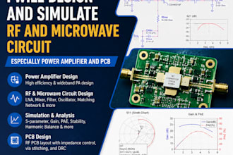 desgin and simulate rf and microwave circuit especially power amplifier and pcb