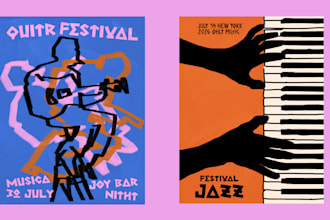 design a bold abstract music or event poster