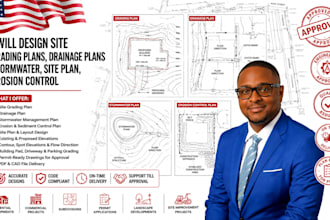 design site grading plans, drainage plans stormwater, site plan, erosion control