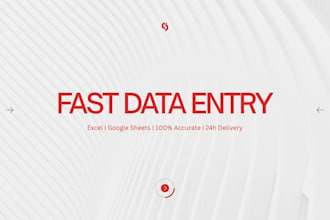 fast and accurate excel data entry , VA tasks and data cleaning