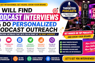 find podcast interviews and do personalized podcast outreach