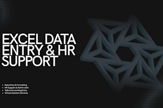 do professional excel data entry, hr support and back office tasks