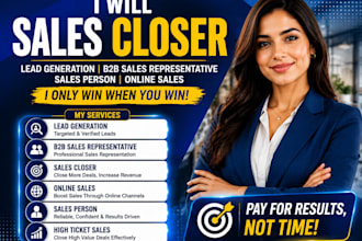 sales closer lead generation b2b sales representative salesperson online sales