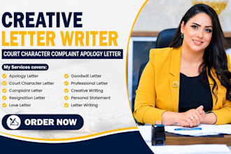 creative writing for apology letter court character love complaint resignation