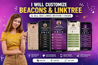 set up linktree, beacons bio links within 1 hour