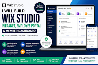 build a wix studio employee portal, intranet, member area and dashboard