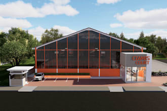 layout indoor sports complex,3d padel court,modern sports hall,parking lot,cgi