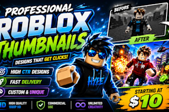 design roblox game thumbnail youtube thumbnail