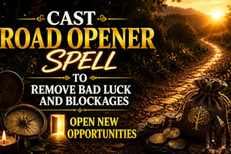 cast road opener spell to remove bad luck and blockages, open new opportunities