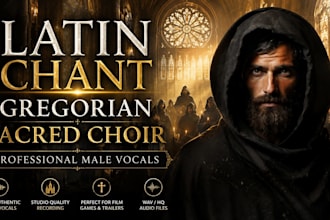record epic latin chant, gregorian monk and sacred choir vocals