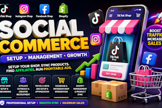 setup tiktok shop dropshipping tiktok fb instagram shop ads shopify marketing