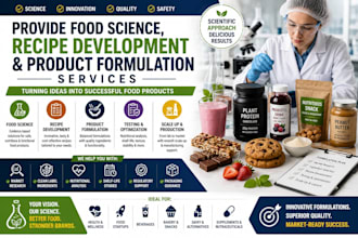 provide food science, recipe development and product formulation services
