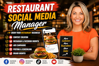 be your restaurant cafe social media manager and social media marketing manager