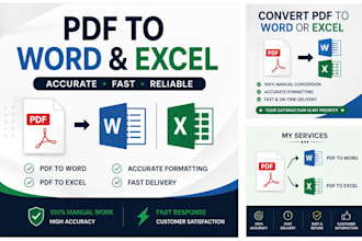 covert PDF to word or excel manually
