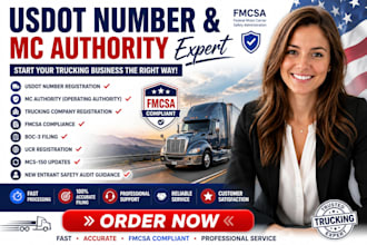 set up dot number mc authority truck company registration and fmcsa compliance
