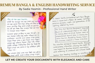 provide beautiful english and bengali handwriting service