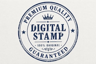 create digital rubber stamp logo