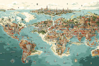 draw vector map and illustration