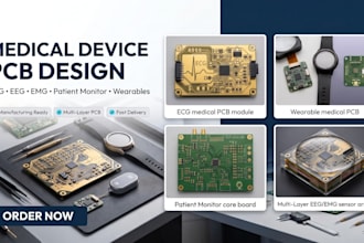 design medical device pcb for ecg, eeg, emg, patient monitoring and wearable
