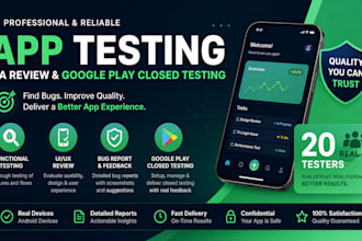 provide 12 tester 20 app testers google play closed testing mobile app testing