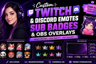 design custom twitch panels, offline screen, banner and stream overlay