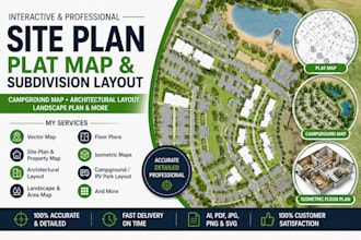 design professional plot map, plat map, property map, rv park and site plan