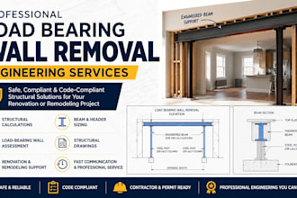 structural drawing load bearing wall removal engineer calculation and plan tx fl