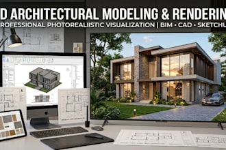 design 3d house models, exterior renders and architectural visualization