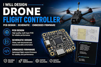design drone flight controller pcb, embedded firmware and schematic