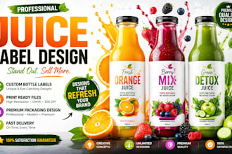 beverage, bottle, energy drink, juice, beer, and drink label design