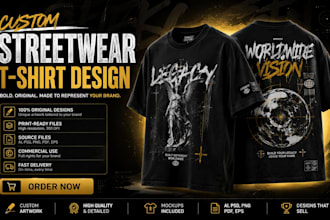 create streetwear design graphic t shirt design clothing brand tshirt