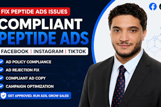 fix peptide ads issues, compliant peptide ads on facebook, instagram, tiktok