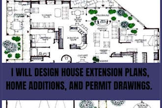 design house extension plans, home additions, and permit drawings