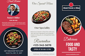design a food trifold brochure