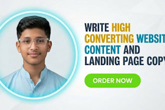 write high converting website content and landing page copy