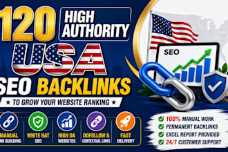 do USA 120 or 130 high da90 SEO backlinks USA link building