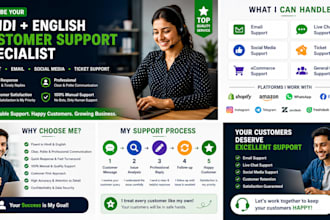 be your hindi and english customer support specialist