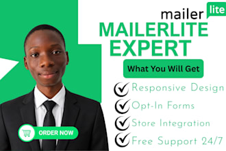 design mailerlite landing page email template signup form automation newsletter
