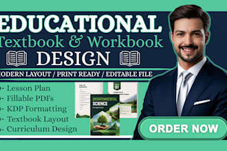 design educational textbook, workbook, curriculum and book cover design