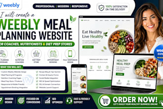 create weebly meal planning website for coaches nutritionist diet prep store