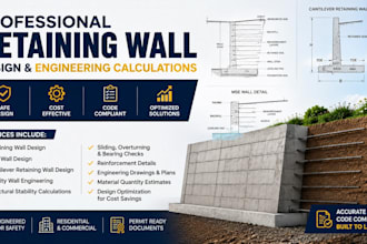 structural retaining wall and mse wall design calculation florida texas georgia