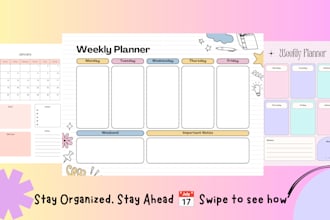 design printable daily, weekly, and monthly planner with custom colors