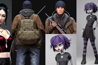 game ready stylized 3d character realistic hero, npc character for unreal engine