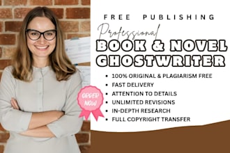 ghostwrite fiction storybooks, nonfiction book ghost writer, poetry, write novel