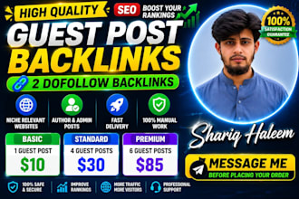 provide high quality guest post and backlinks