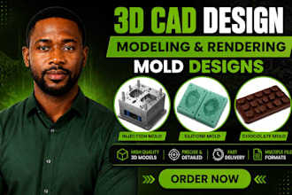 design injection mold, silicone mold, 3d cad model for manufacturing
