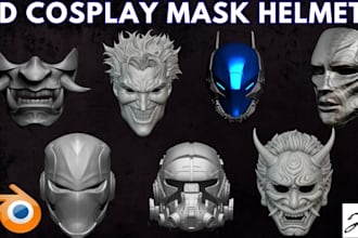 design printable 3d mask 3d helmet anime mask props stl for 3d printing