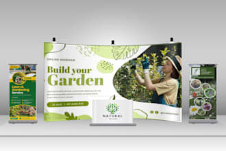 design billboard, signage, backdrop, exhibition booth, retractable banner